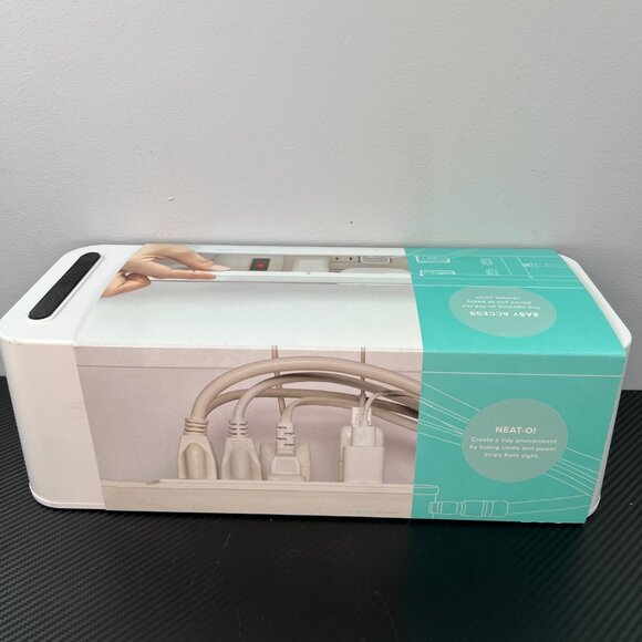 NEW UTWire In-Box Cable Organizer Box White Surge Protector Cables Power Strip - Picture 4 of 10